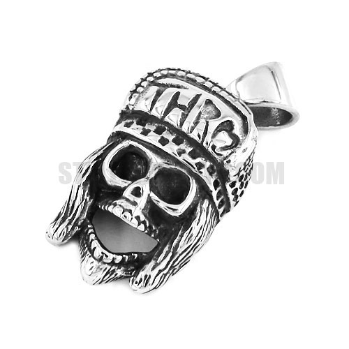 Stainless Steel Carved Word Skull Pendant SWP0385 - Click Image to Close